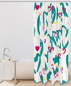 Loving Heart Pattern Shower Curtain for Your Bathroom - Best Shower Curtains