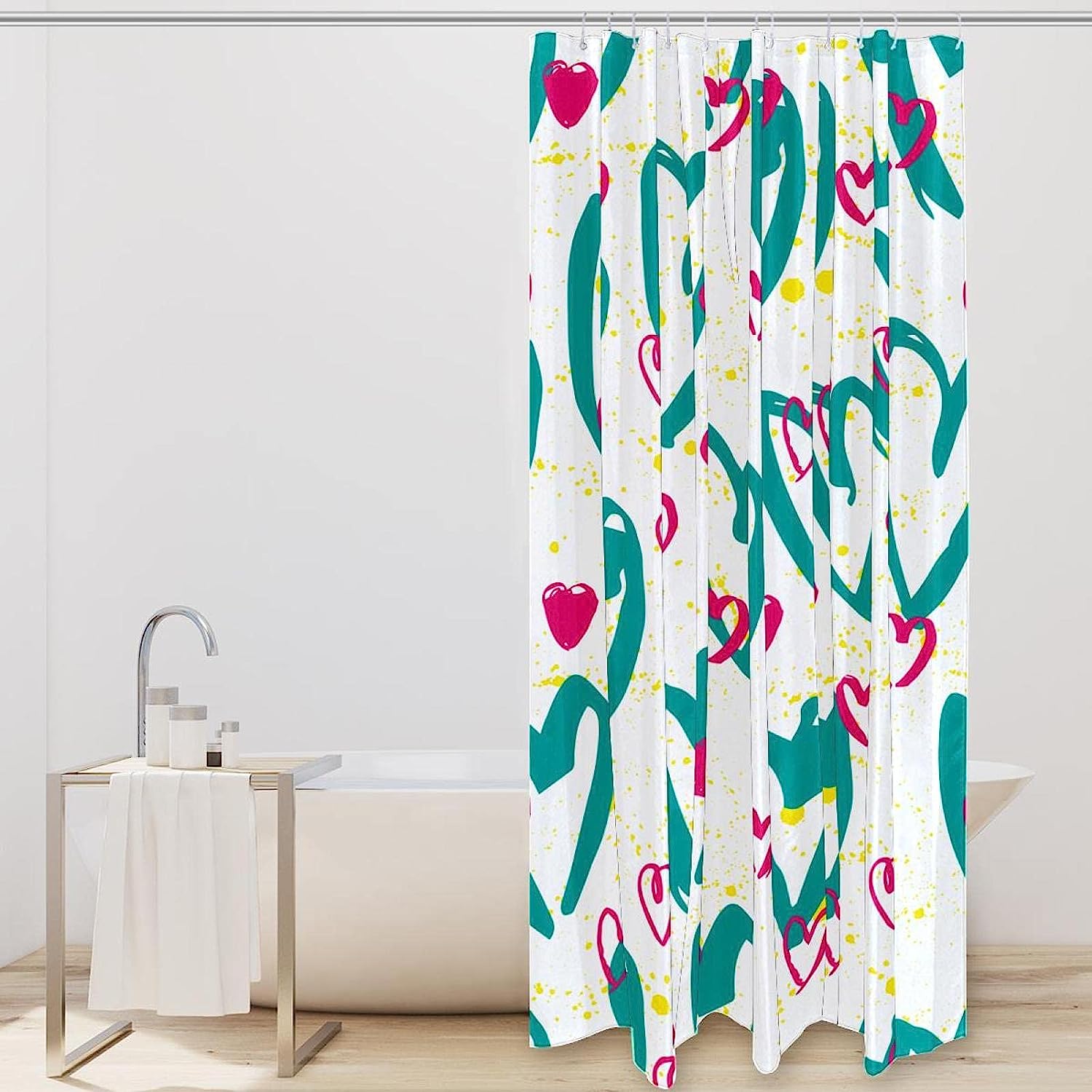 Loving Heart Pattern Shower Curtain for Your Bathroom - Best Shower Curtains