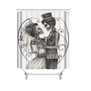 Loving Heart Red Plaid Shower Curtain with Waterproof Washable Bath Curtains and Bathroom Curtain 