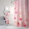 Low Poly Polygon Geometric Shower Curtain with Mosaic Rose Pattern for a Modern Bathroom