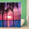 Luau Hawaii Palms and Yachts Seascape Shower Curtain