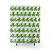 Lucky Shamrock Watercolor Shower Curtain for a Botanical and Elegant St Patrick's Day Bathroom
