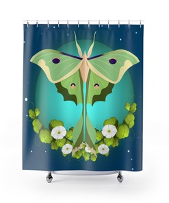 Luna Moth Nature Shower Curtain - Unique Shower Curtains