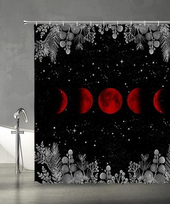Lunar Cycles Moon Phase Shower Curtain for Nature Lovers Bathroom Decor