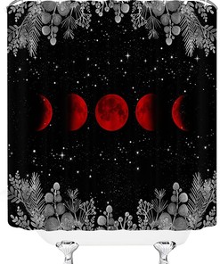 Lunar Cycles Moon Phase Shower Curtain for Nature Lovers Bathroom Decor