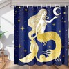 Lunar Mermaid and Moon Shower Curtain for Bathroom Fabric Home Decor 