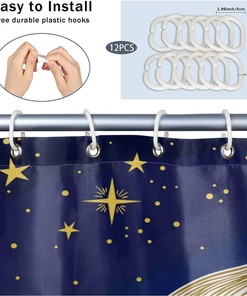 Lunar Mermaid and Moon Shower Curtain for Bathroom Fabric Home Decor