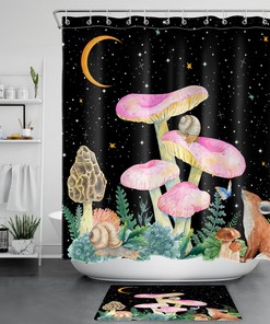 Lunar Phases Shower Curtain With Celestial Quotes
