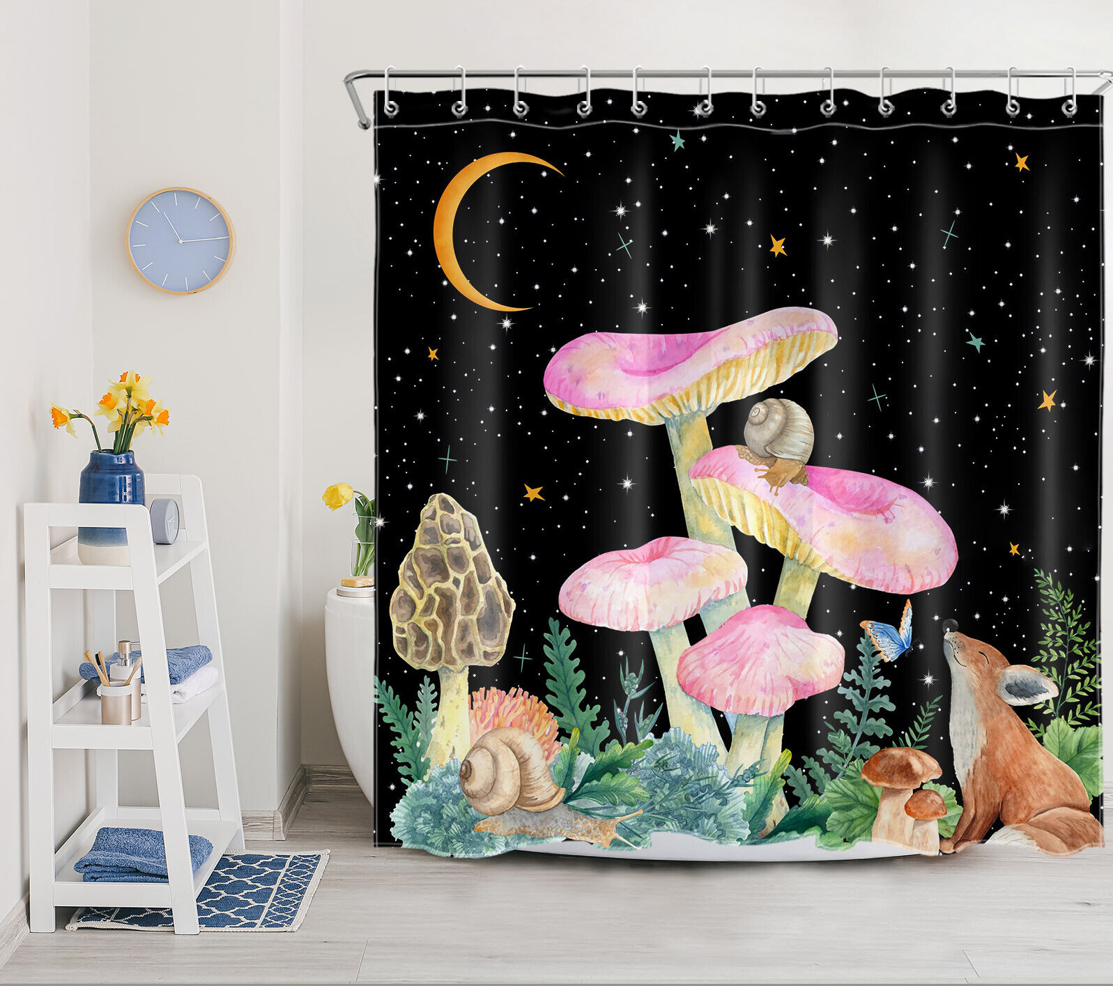 Lunar Phases Shower Curtain With Celestial Quotes - Image 2