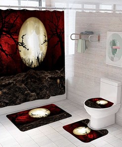 Lunar Phases Shower Curtain With Moon Quotes