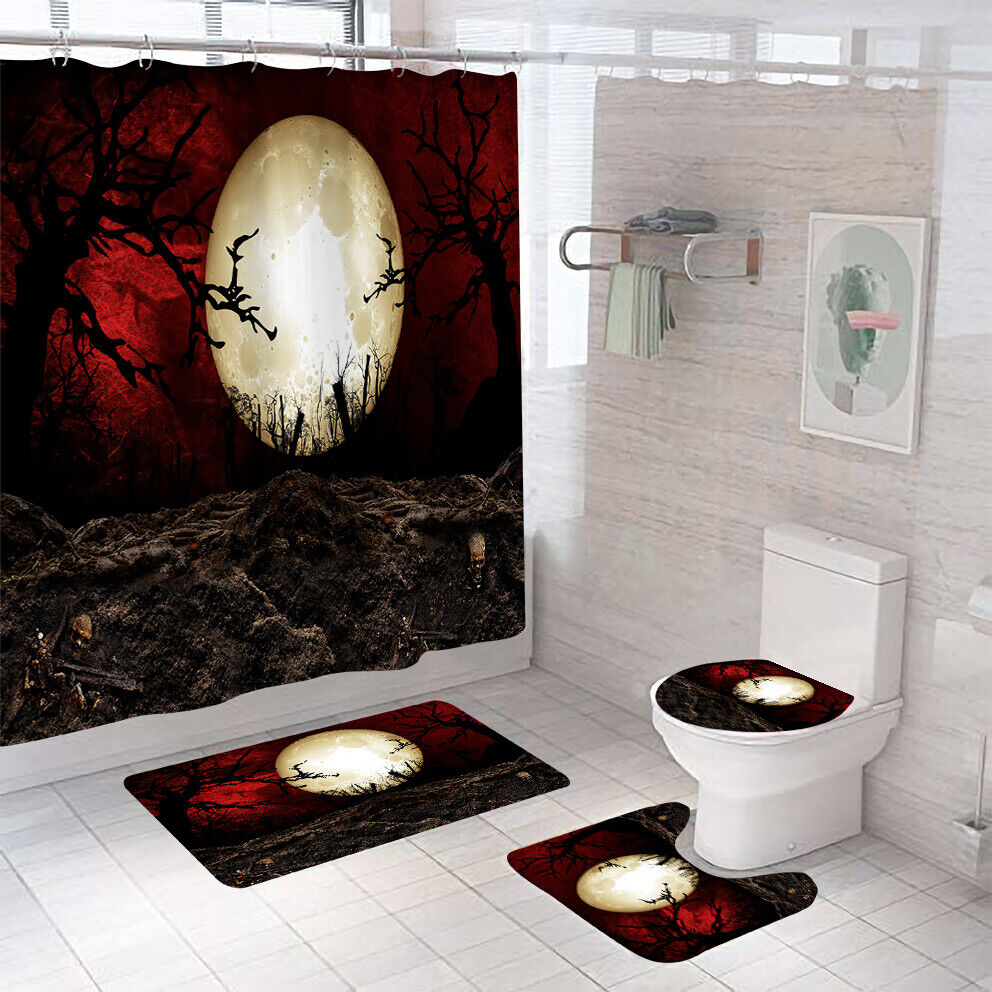 Lunar Phases Shower Curtain With Moon Quotes