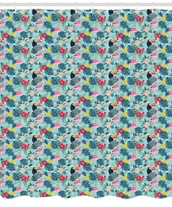 Lush Hibiscus: Bold Pink Flowers Shower Curtain for Your Tropical Bathroom