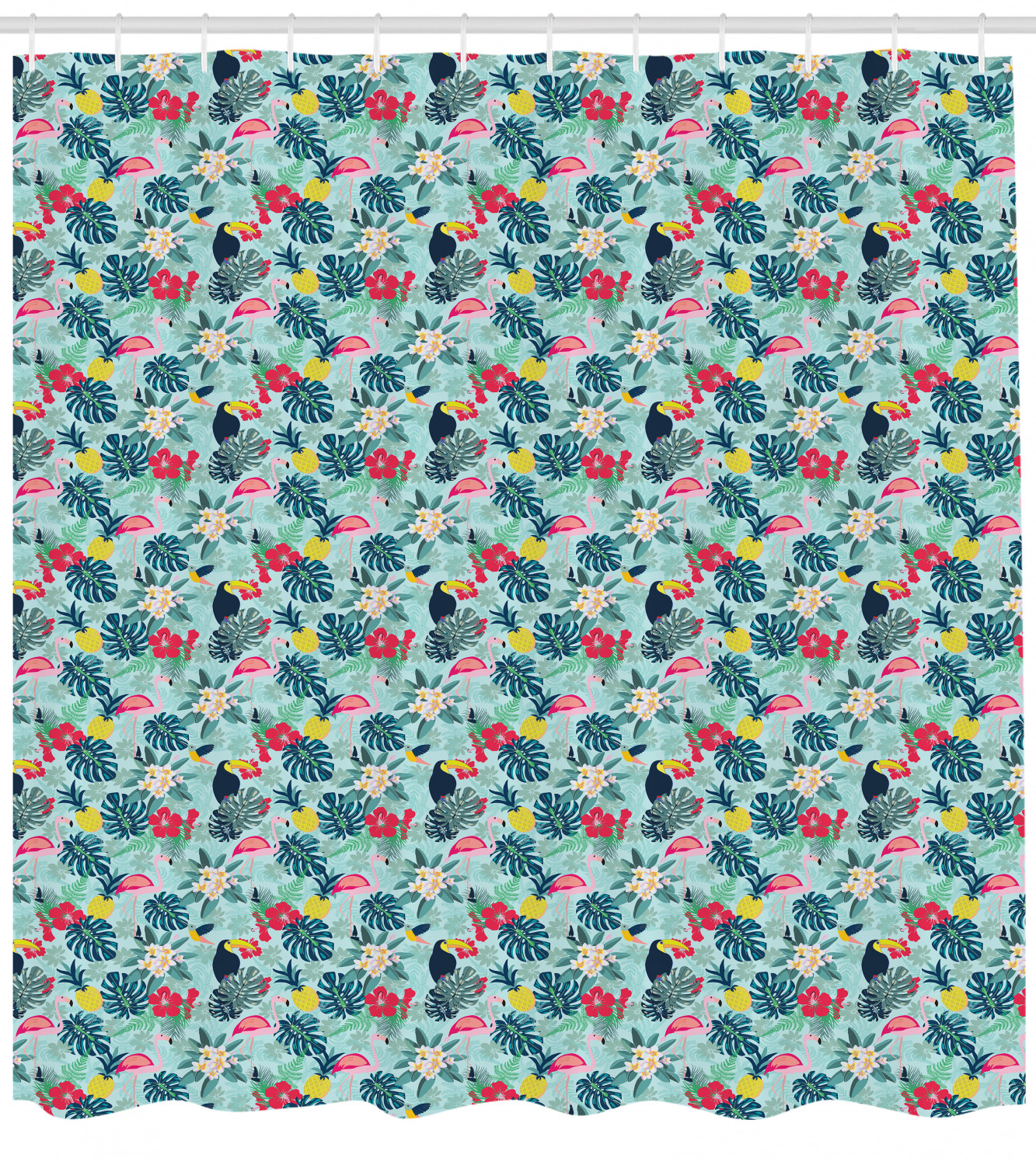 Lush Hibiscus: Bold Pink Flowers Shower Curtain for Your Tropical Bathroom