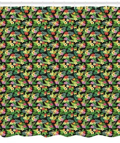 Lush Hibiscus: Bold Pink Flowers Shower Curtain for Your Tropical Bathroom
