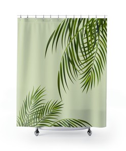 Lush Palm Leaves Green Shower Curtain Inspired By Natural Beauty