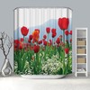 Lush Red Tulips Garden Rose Shower Curtain - Elegant Floral Bathroom Decor