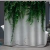 Lush Vine Green Leaves Ivy Plant On Grey Background Designer Cloth Print Shower Curtains, Decorative Bathroom 