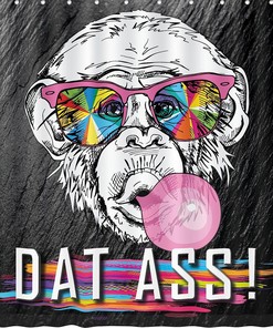 Luxszr Funny Shower Curtain for Adults with Rainbow Glasses and Cool Modern Monkey Design for Your Bathroom Decor 