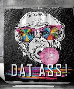 Luxszr Funny Shower Curtain for Adults with Rainbow Glasses and Cool Modern Monkey Design for Your Bathroom Decor