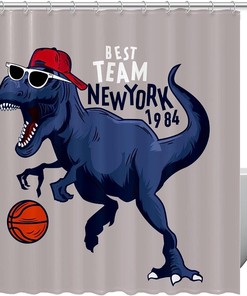 Luxurious Dinosaur Painting Art Shower Curtain For Home Decor