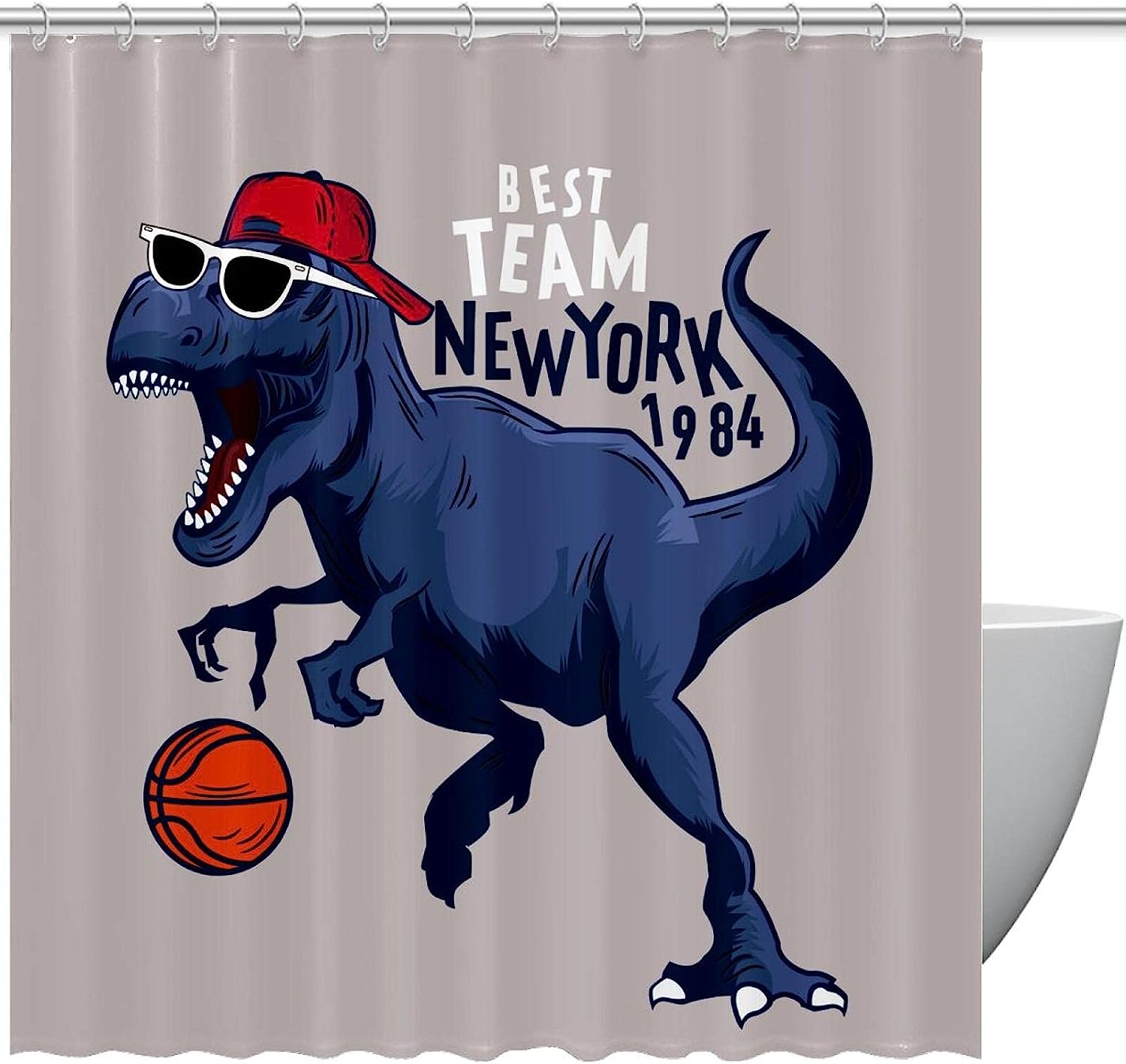 Luxurious Dinosaur Painting Art Shower Curtain For Home Decor