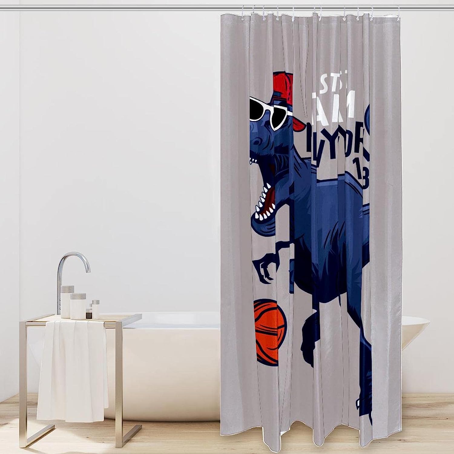 Luxurious Dinosaur Painting Art Shower Curtain For Home Decor - Image 2