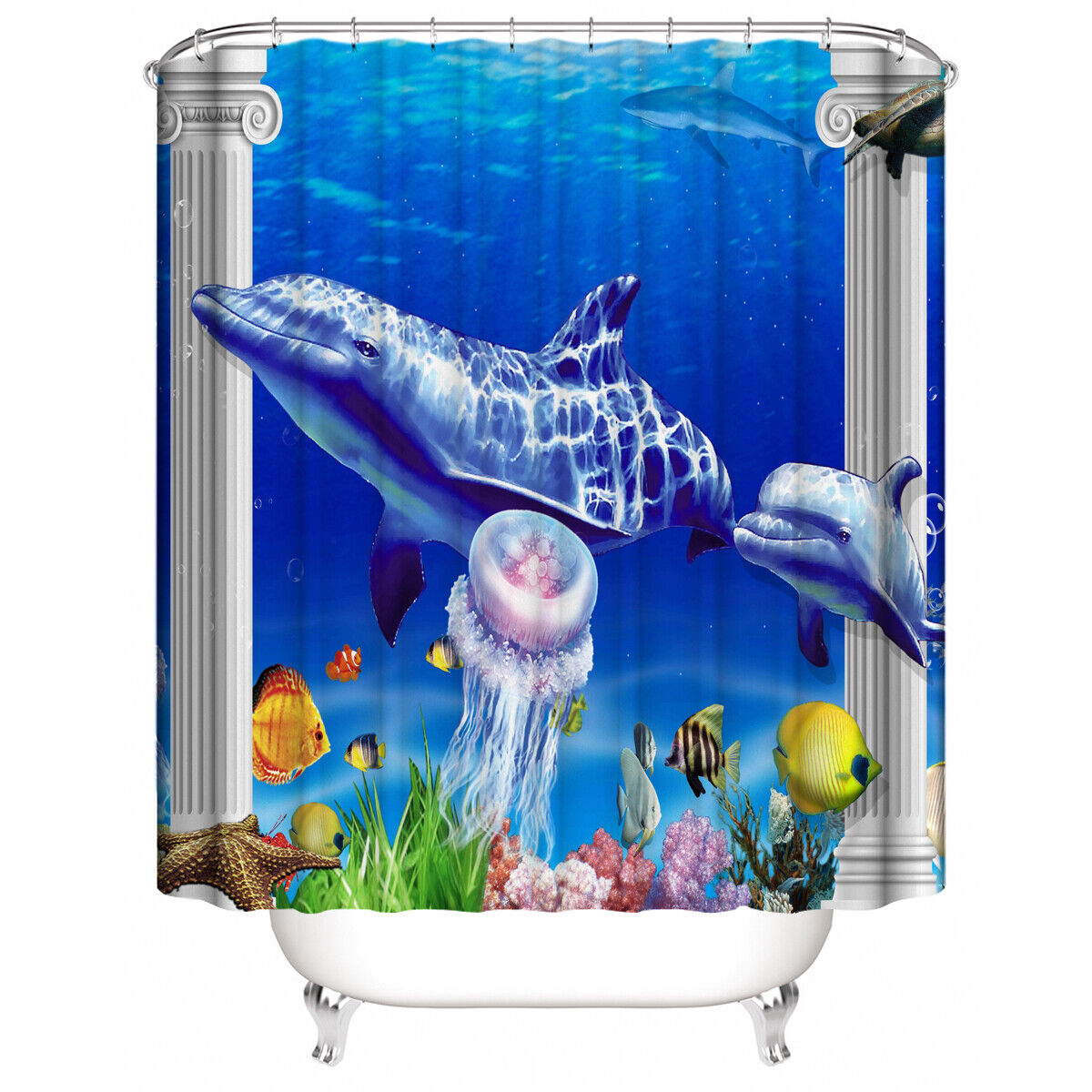 Luxury Dolphin Shower Curtain - Image 2
