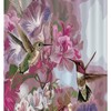 Luxury Hummingbird and Flowers Shower Curtain with Birds Lover Print