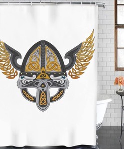 Luxury Norse Decor Odin Rune Shower Curtain, 3D Printed Artwork with Unique Design for Bathroom Decor