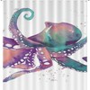 Luxury Shower Curtain with Colorful Octopus Art Print