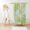 Luxury Shower Curtains - Palms Against the Sky Green Yellow Light Blue Restroom Decor