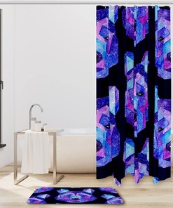 Luxury Shower Curtains - Purple Galaxy Polar Bears Waterproof Bathroom Curtain