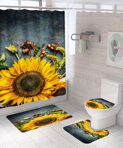 Luxury Sunflower Shower Curtain for a Lavish and Elegant Bathroom