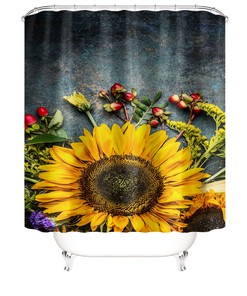 Luxury Sunflower Shower Curtain for a Lavish and Elegant Bathroom