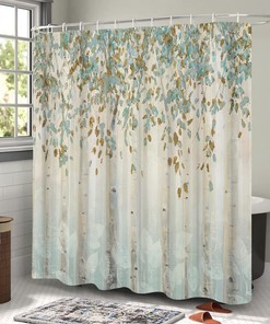 LyerArtork Birch Tree in Forest Shower Curtain for Your Rustic Bathroom Decor