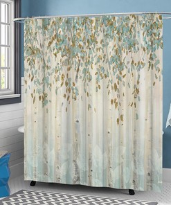 LyerArtork Birch Tree in Forest Shower Curtain for Your Rustic Bathroom Decor