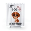 MY DOG my best FRIEND Cute Dog Shower Curtain, Art Gift, Bathroom Decor One side print, Cool