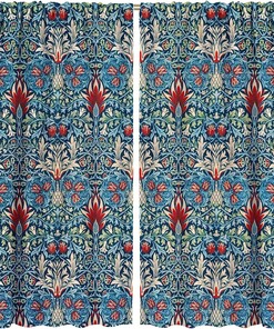 MYS QiQi Vintage Floral Boho Shower Curtain, Retro Rustic Flowers Art Printed, Window Drapes for Bathroom