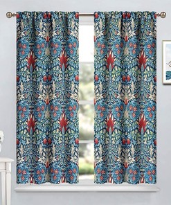 MYS QiQi Vintage Floral Boho Shower Curtain, Retro Rustic Flowers Art Printed, Window Drapes for Bathroom