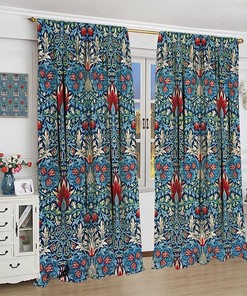 MYS QiQi Vintage Floral Boho Shower Curtain, Retro Rustic Flowers Art Printed, Window Drapes for Bathroom
