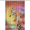 Machine Washable Fabric Shower Curtain With Colorful Giraffe Print And Rustproof Hooks, Perfect For Bathroom Decor