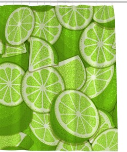 Machine Washable Green Lemon Shower Curtain with Fabric Curtain for Home Hotels, Shower Bath Curtain