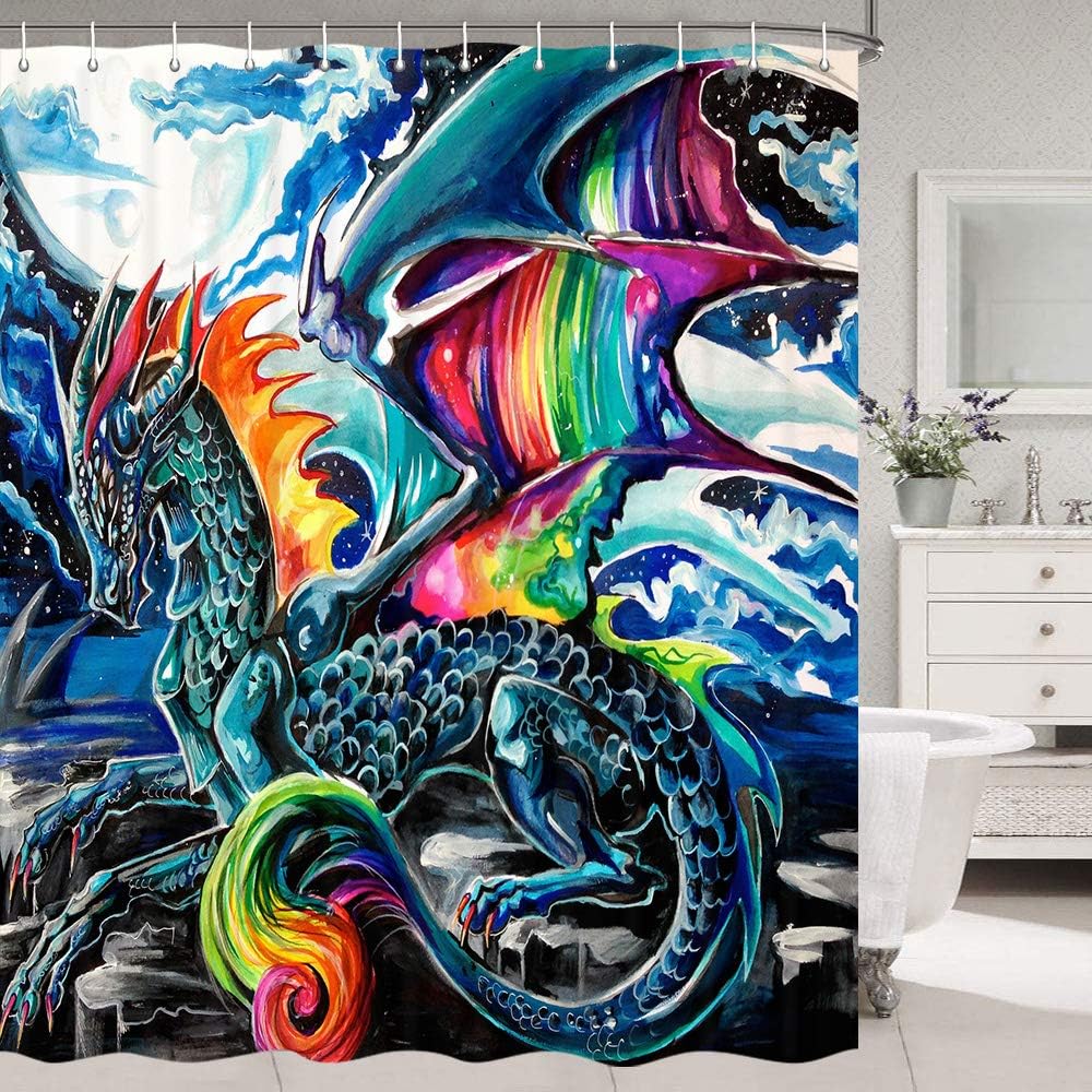 Magic Animals And Creatures Dragon Shower Curtain For A Whimsical Bathroom