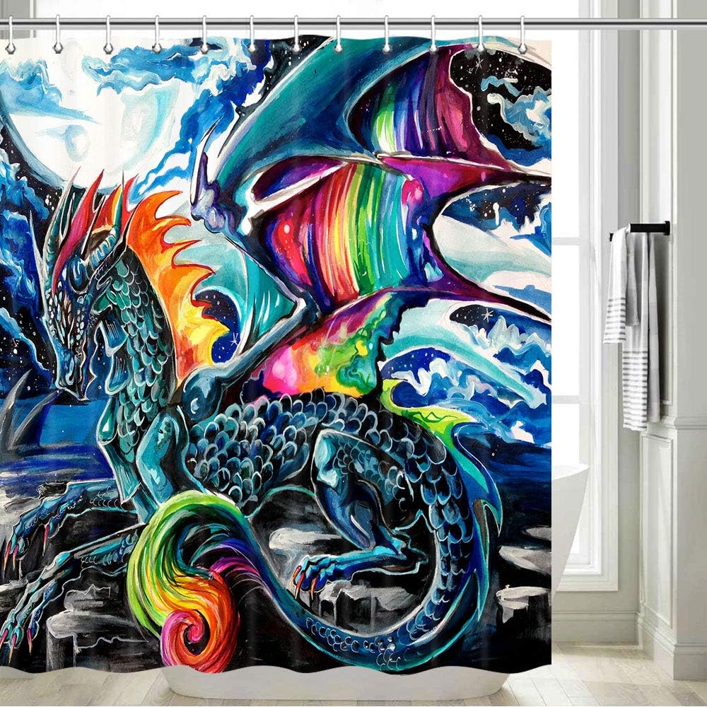 Magic Animals And Creatures Dragon Shower Curtain For A Whimsical Bathroom - Image 2