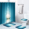Magic Lotus Flower Turquoise Zen Shower Curtain Set Decorative