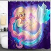 Magic Mermaid Quote Print Shower Curtain for Girls Bathroom Decor with Rainbow Watercolor Design