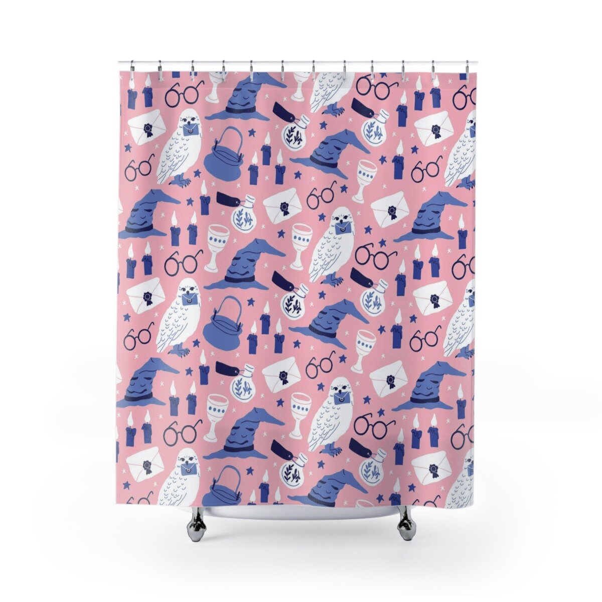 Magic Owl Pink Shower Curtain for a Whimsical Bathroom