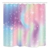 Magic Rainbow Shower Curtain Fantasy Stars Blurs Mesh Bath Decor Waterproof Fabric Curtain