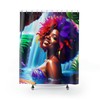 Magical Afro Waterfall Shower Curtain, African American Bathroom Decor