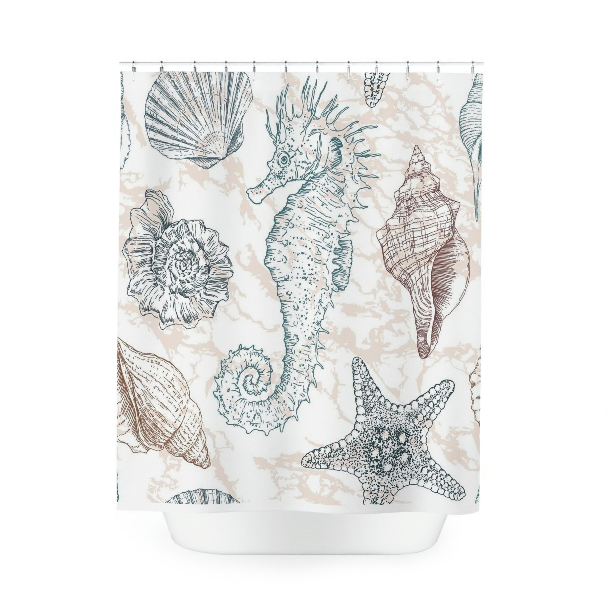 Magical Marine Life Seahorse Shower Curtain